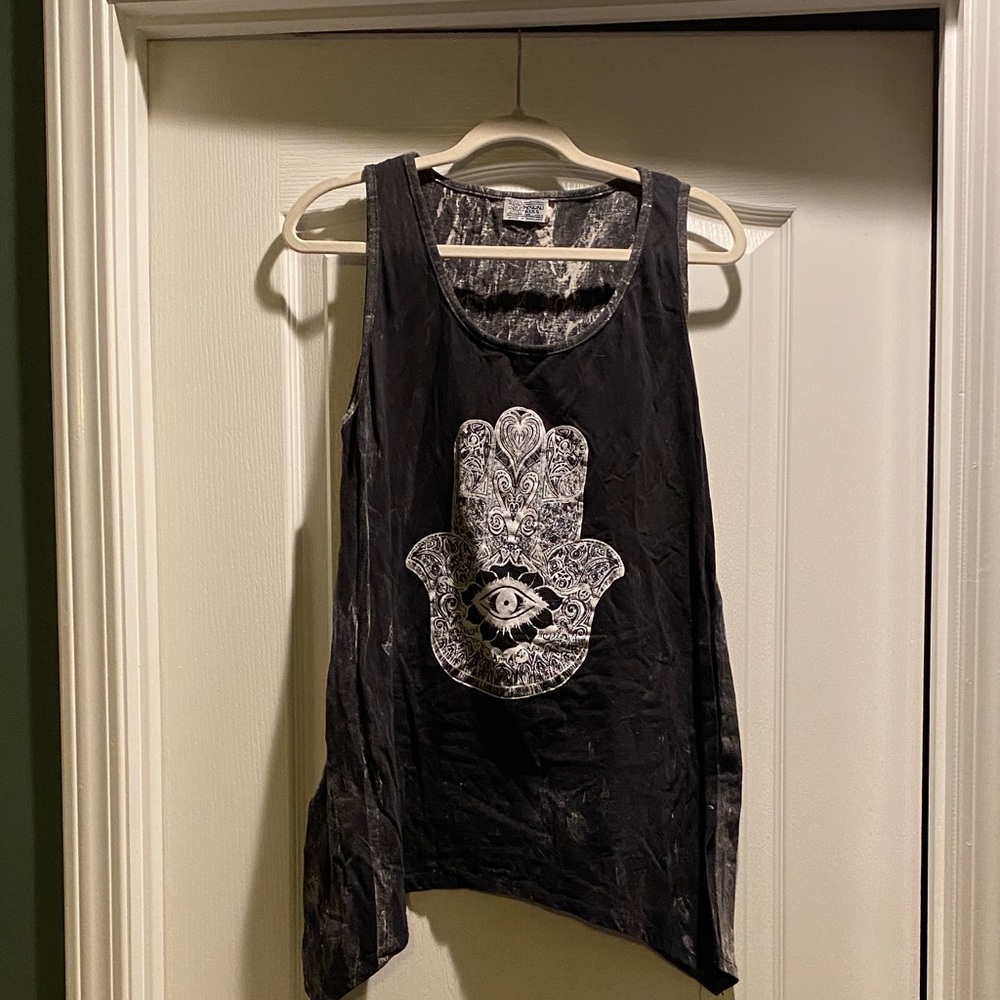 Black Graphic Tank Top